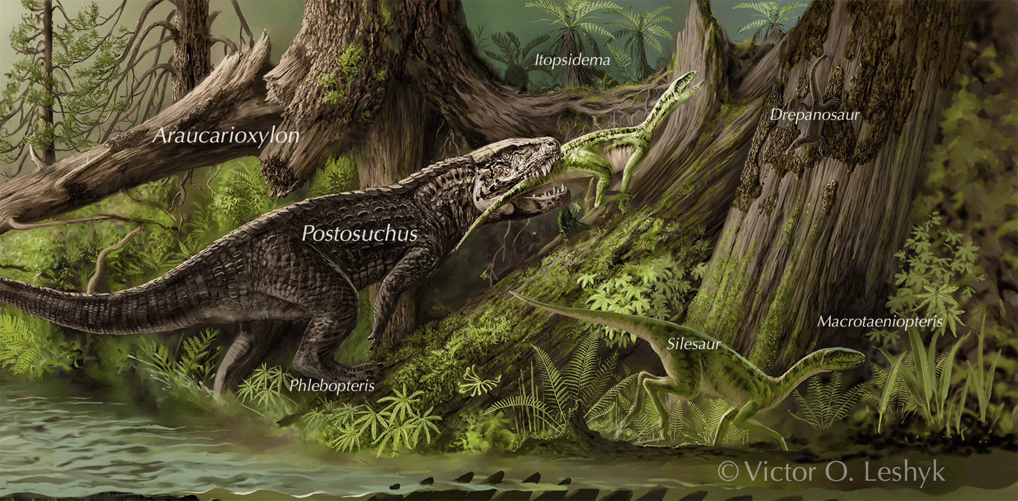 Late Triassic mural detail